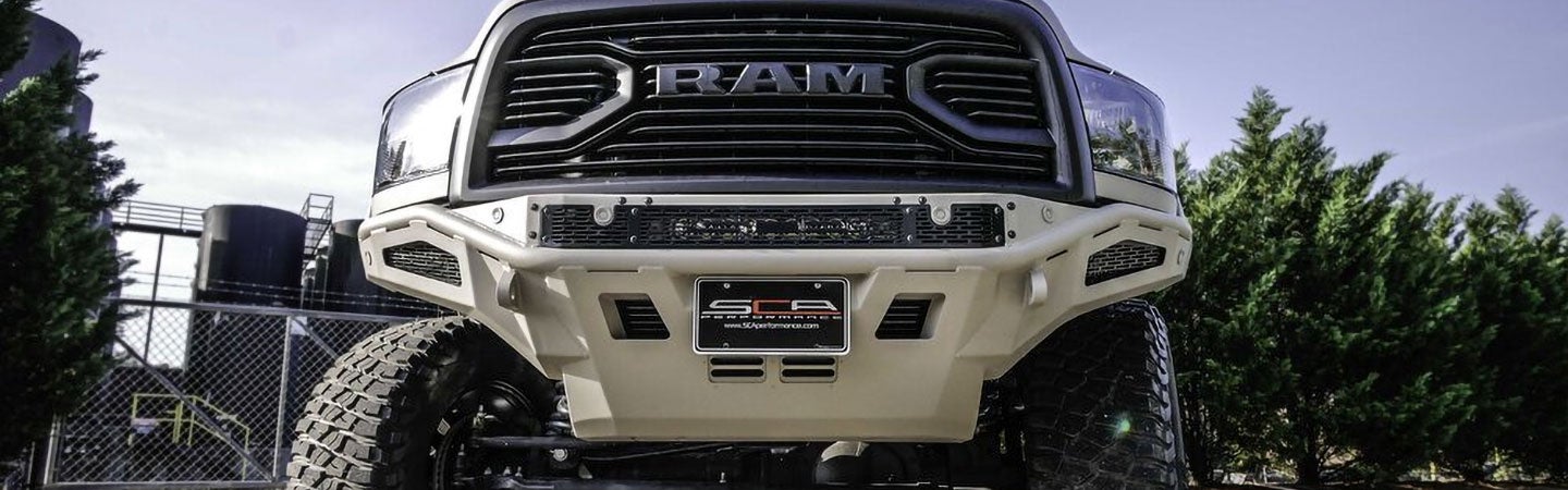 Detail of RAM SCA truck front bumper